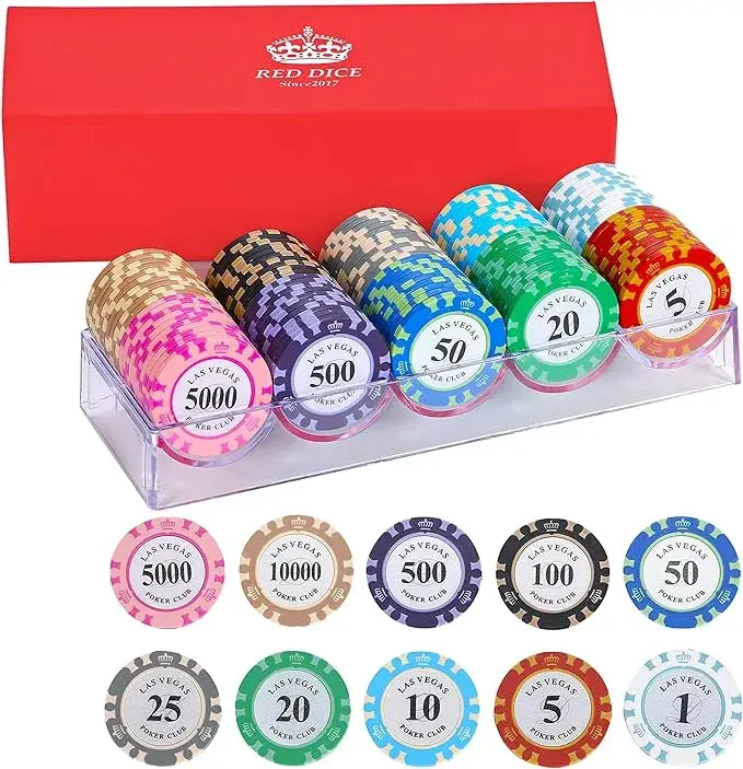 Red Dice 本格カジノチップ プロ仕様（樹脂・クレイ混合） - ポーカーチップおすすめ｜15,000円前後（100枚セット）